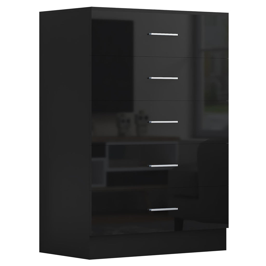 REFLECT Gloss Bedroom Furniture Wardrobe Chest Bedside Desk - 4 Colour Options