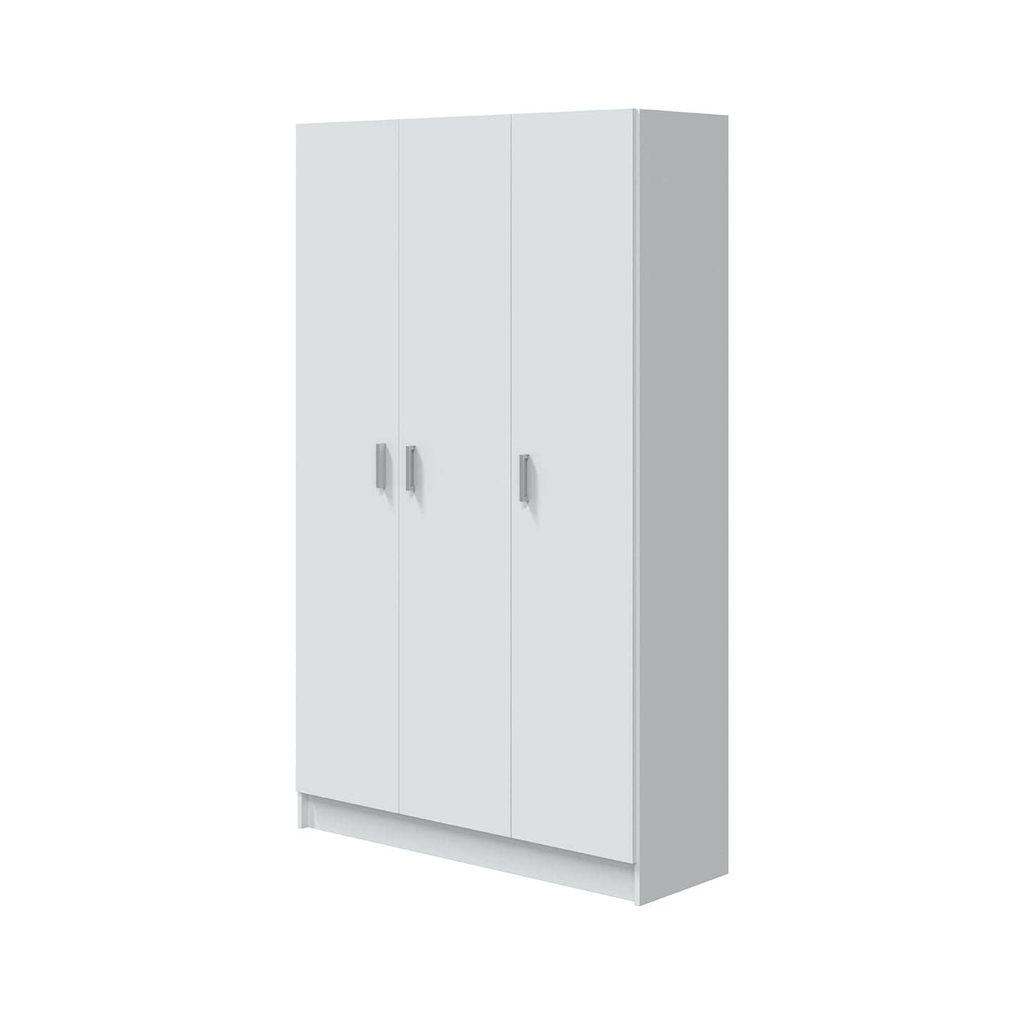 VITA White 3 Door Broom Cupboard - Modular Kitchen & Utility Room Cleaning Storage Cabinet