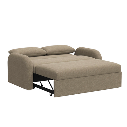 NOMA 2-Seater Boucle Pull Out Sofa Bed with Matching Cushions - Taupe