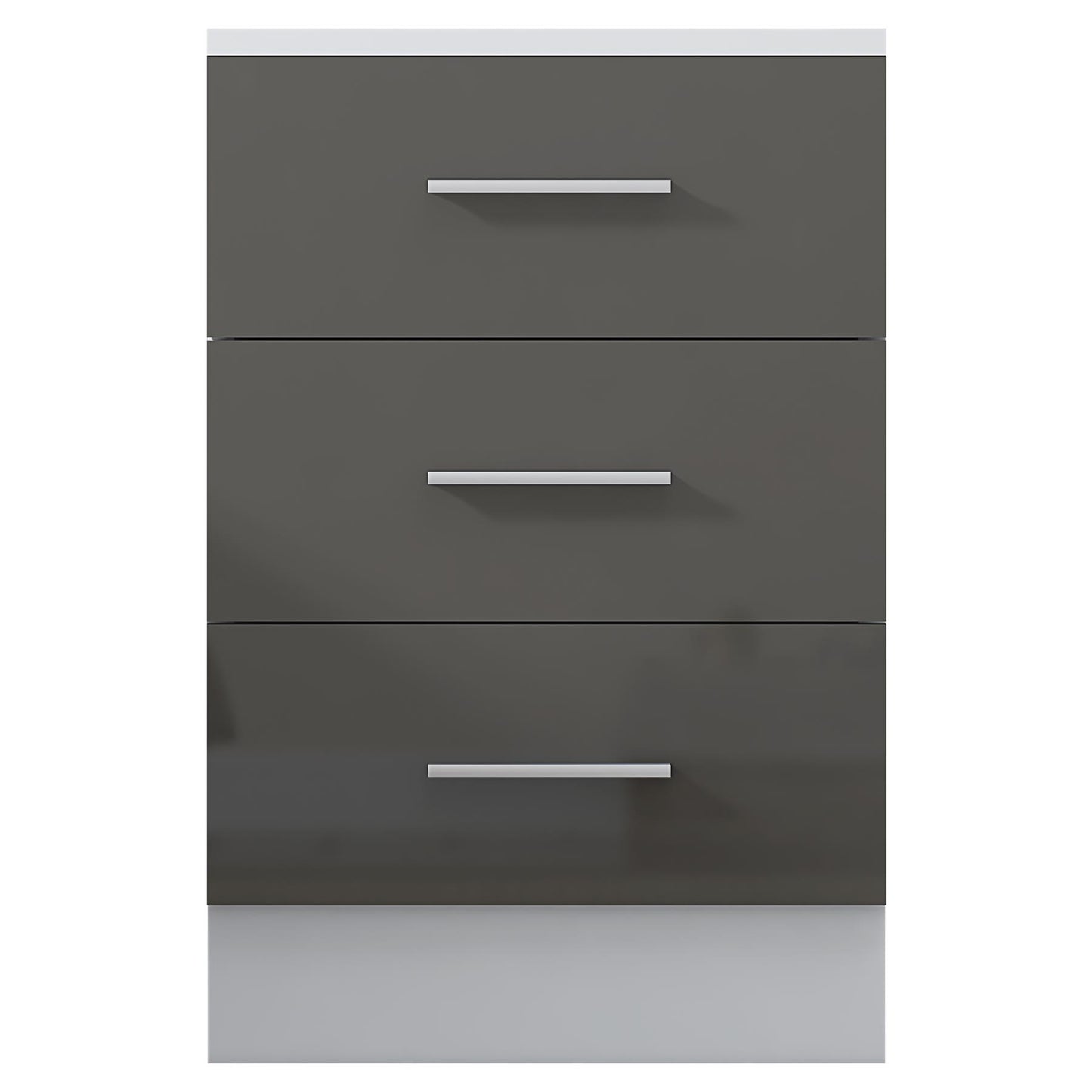 REFLECT Gloss Bedroom Furniture 3 Drawer Bedside - 4 Colour Options