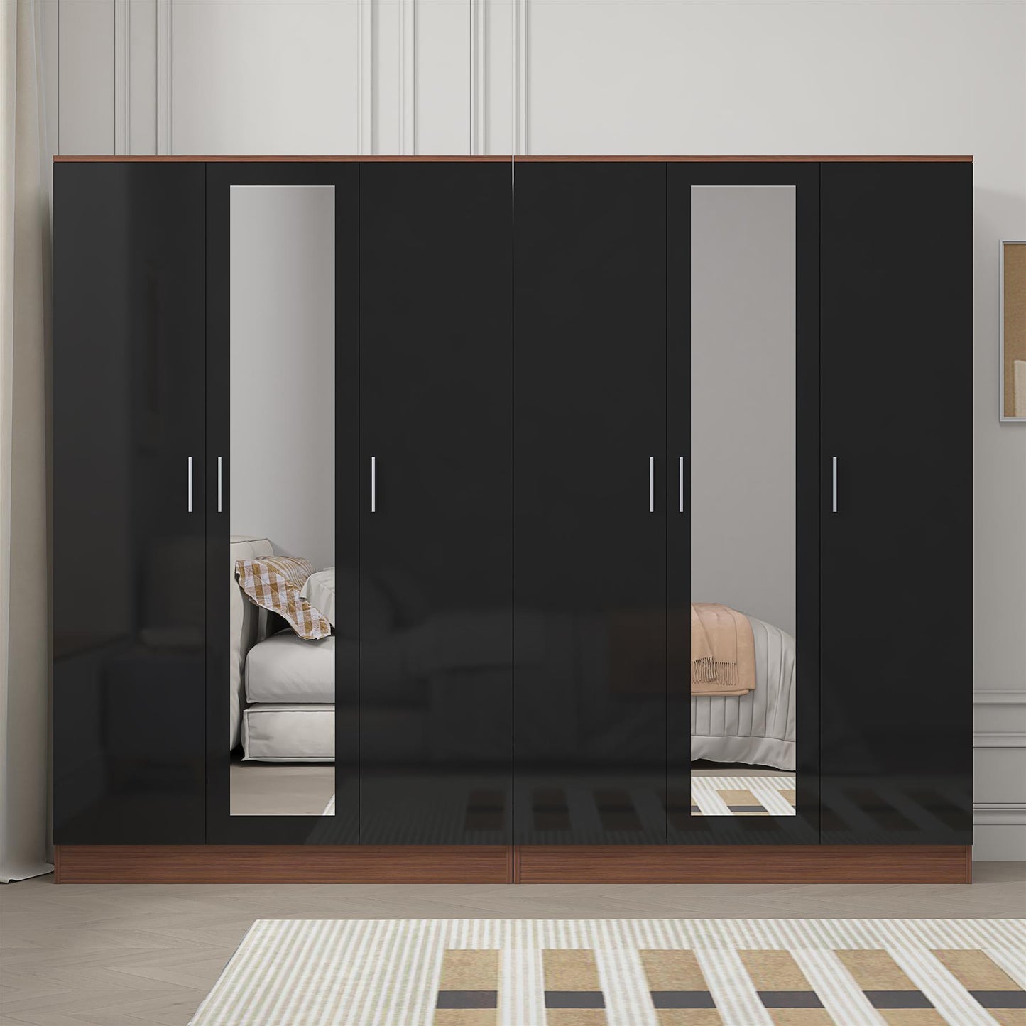 REFLECT 2pc Wardrobe Bundle - 3 Door Mirror + 3 Door Mirror - 4 Colour Options