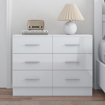 Reflect 3 Drawer Bedside Bundle (2x) - White Gloss & Matt White - Modern Bedside