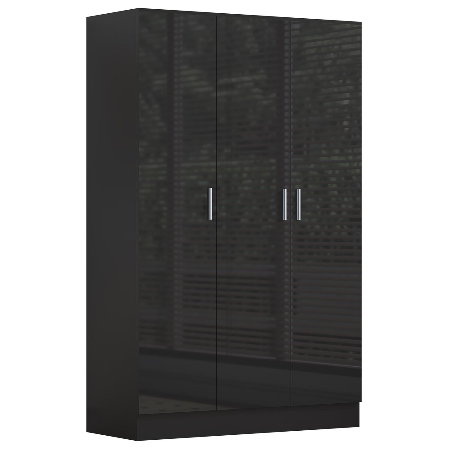REFLECT Gloss 3pc Bedroom Set - 3 Door Wardrobe + 5 Draw Chest + Bedside