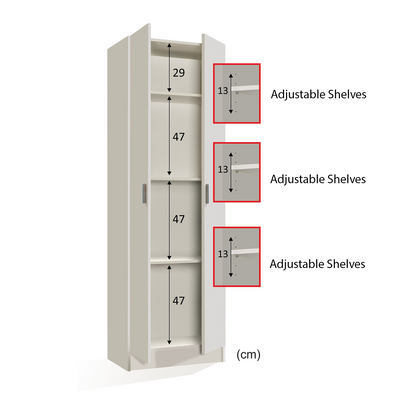 VITA Utility Laundry Cupboard / Cabinet Storage Units 7 Options in White