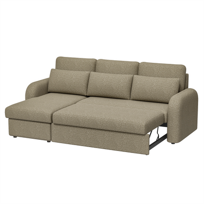 FLYN 3 Seater L Shape Boucle Pull Out Sofabed - 3 Colour Options
