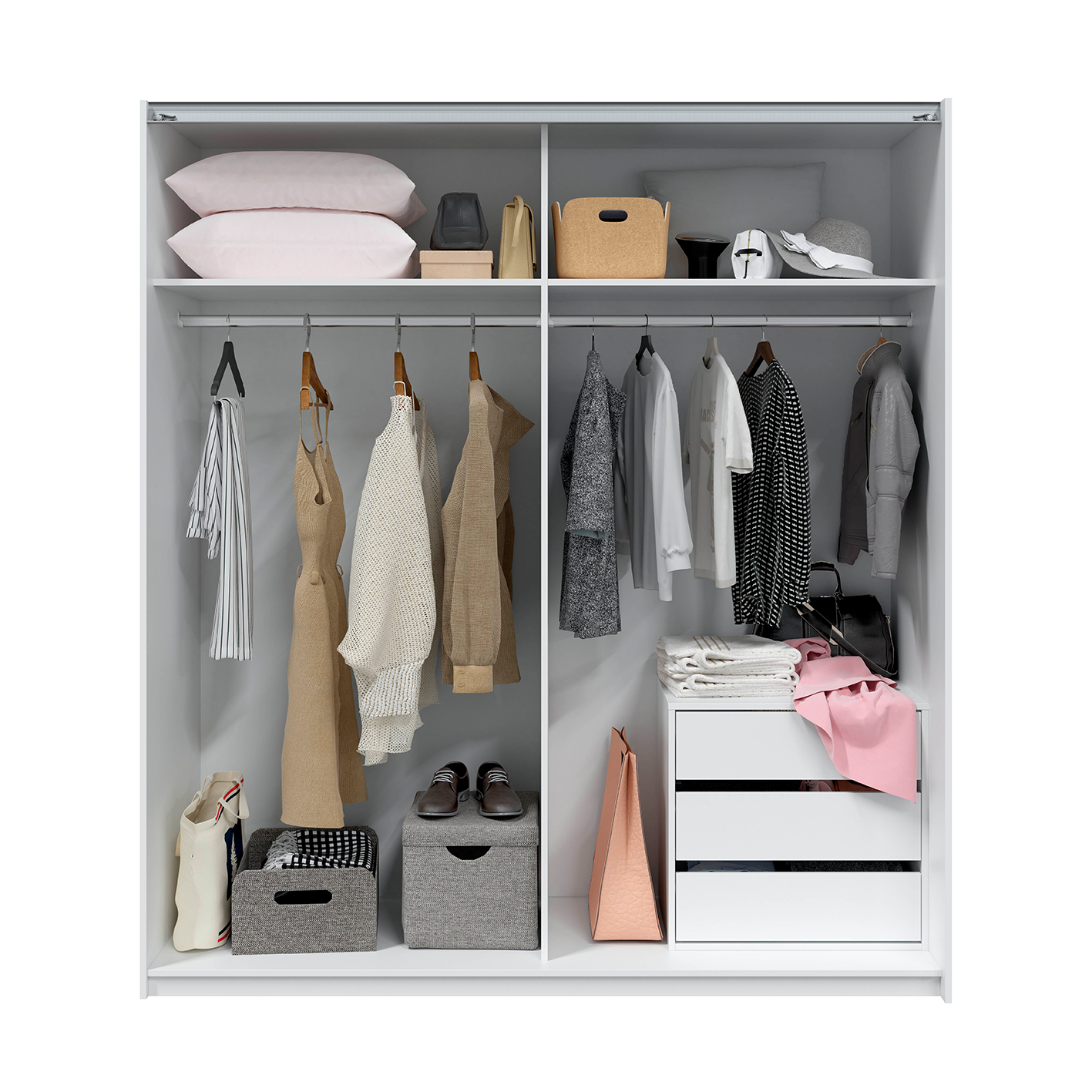 Modern Hinged/Sliding Wardrobes - Optional Internal Drawer & Colour Options