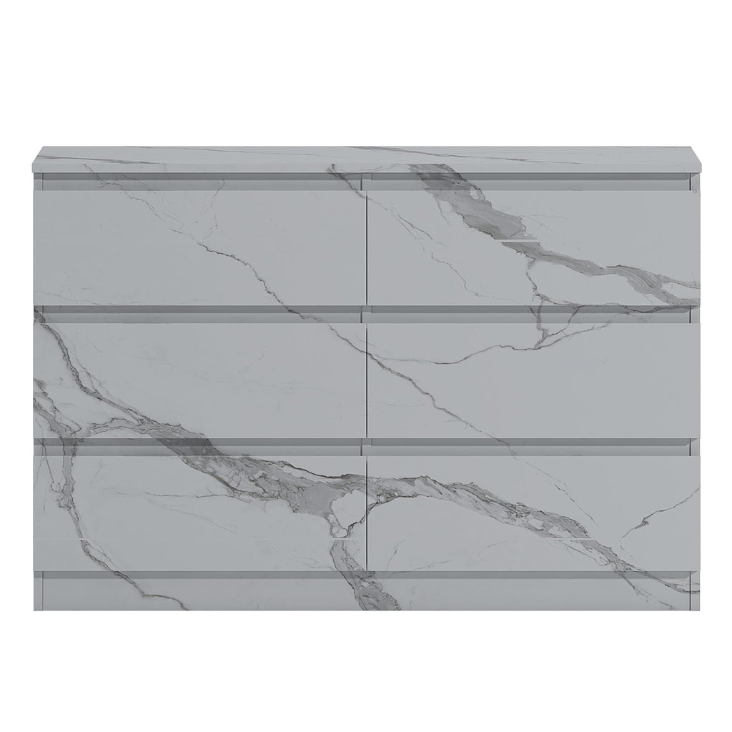 ZITA Bedroom Furniture Range Wardrobe Chest Bedside in White Marble Effect