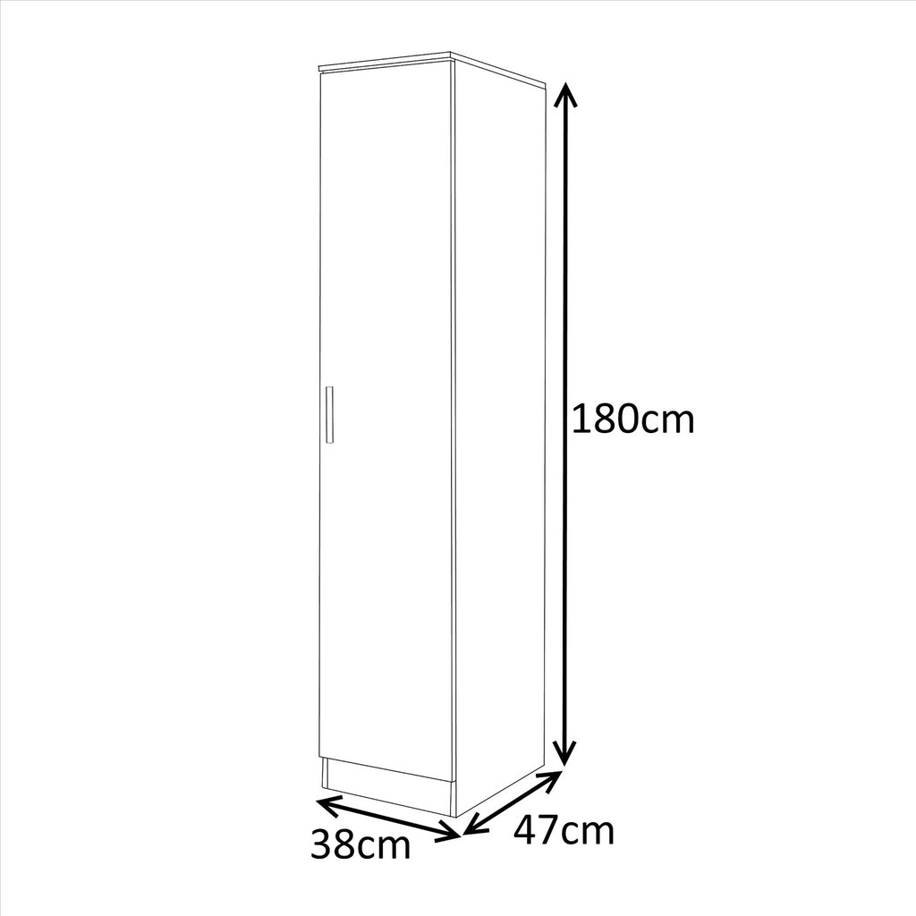 REFLECT High Gloss Bedroom Furniture Wardrobe Chest Bedside Desk in Grey/White