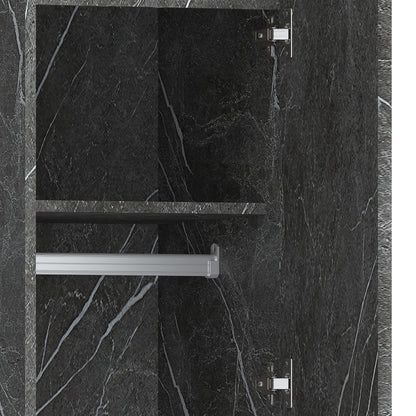 ZITA Grey Marble Effect 2 Piece Wardrobe Set - 2 Door and 1 Door, Spacious Bedroom Storage Solutions