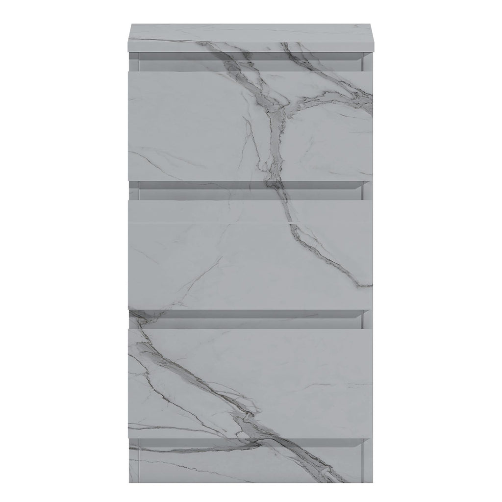 ZITA Bedroom Furniture Range Wardrobe Chest Bedside in White Marble Effect