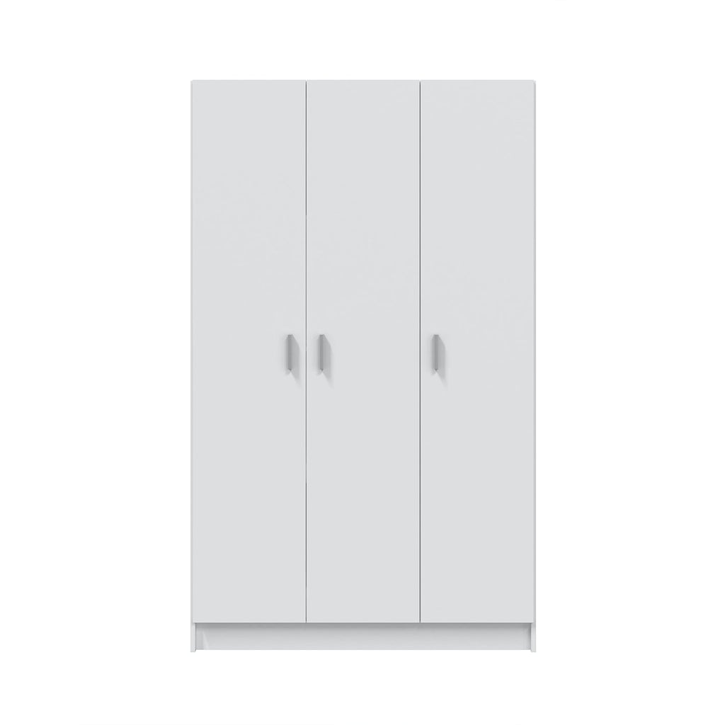 VITA White 3 Door Broom Cupboard - Modular Kitchen & Utility Room Cleaning Storage Cabinet - H: 180cm x W: 109cm x D: 37cm.