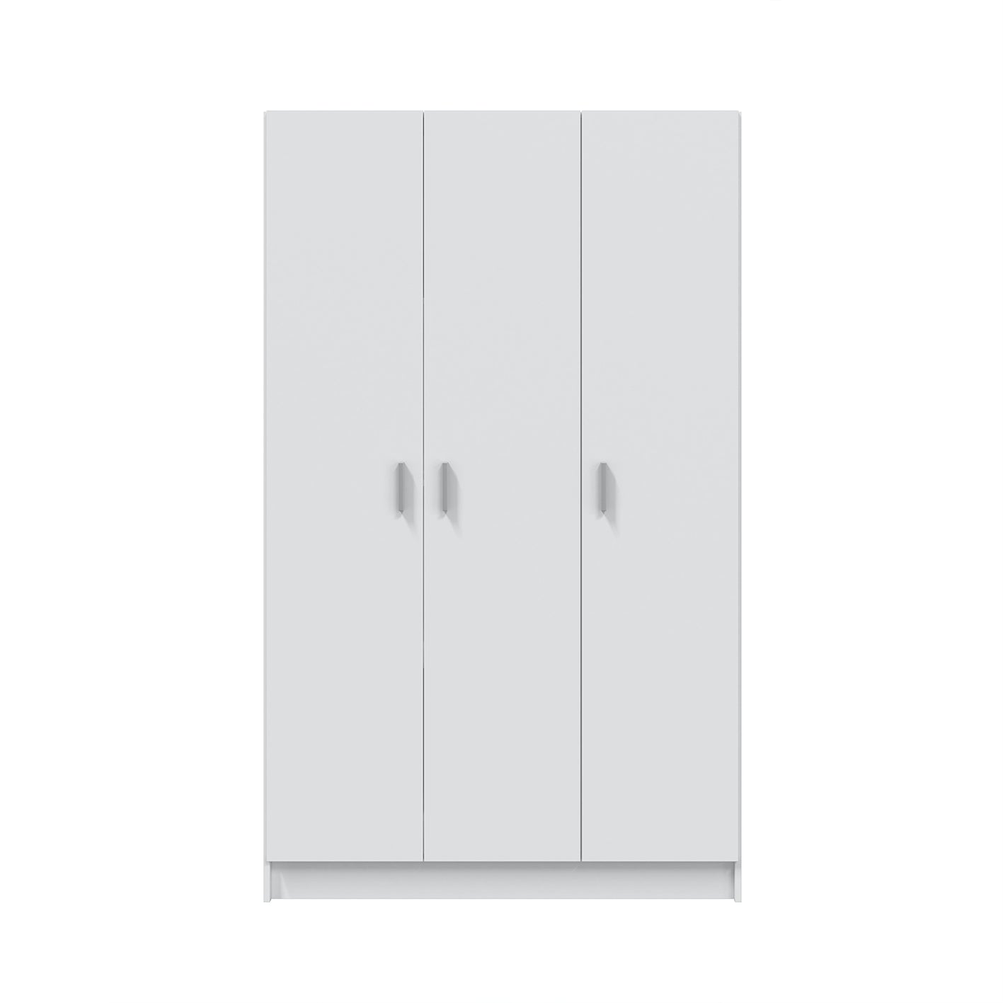 VITA White 3 Door Broom Cupboard - Modular Kitchen & Utility Room Cleaning Storage Cabinet