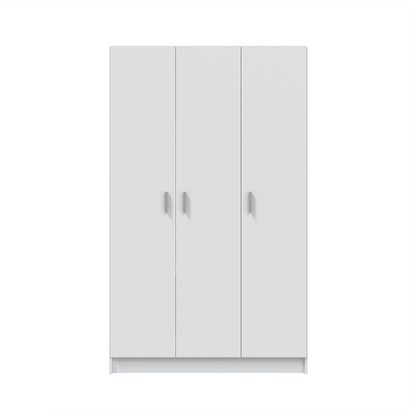 VITA White 3 Door Broom Cupboard - Modular Kitchen & Utility Room Cleaning Storage Cabinet