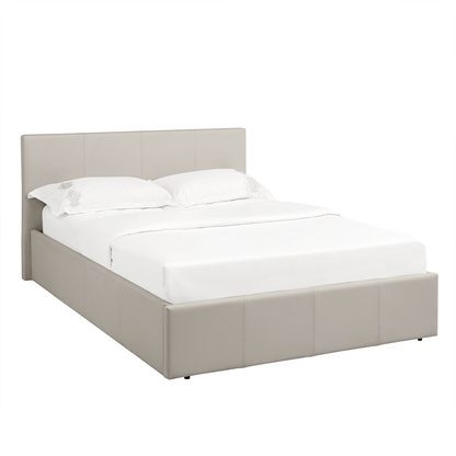 LUNA Faux Leather Ottoman Storage Bedframe in Beige 4 Size + Mattress Options