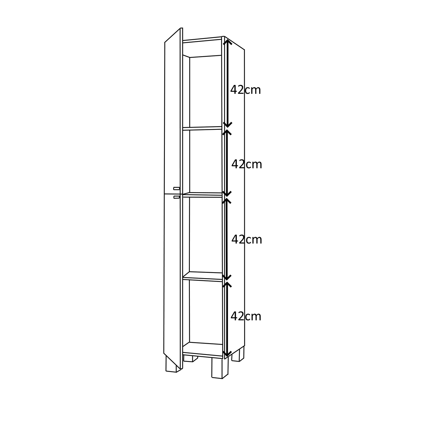 Baltic White Tall 2 Door Bathroom Storage Cabinet - Organiser for Toiletries & Towels