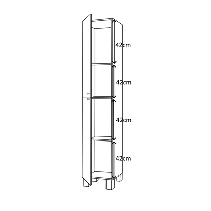 Baltic White Tall 2 Door Bathroom Storage Cabinet - Organiser for Toiletries & Towels