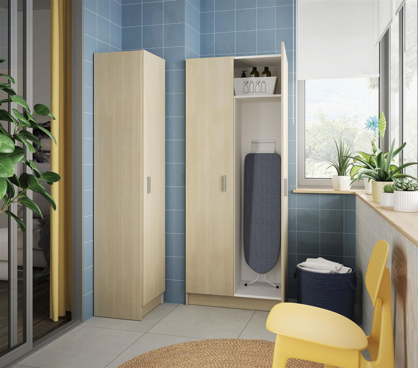 VITA Utility Laundry Cupboard / Cabinet Storage Units in White OR Oak Options