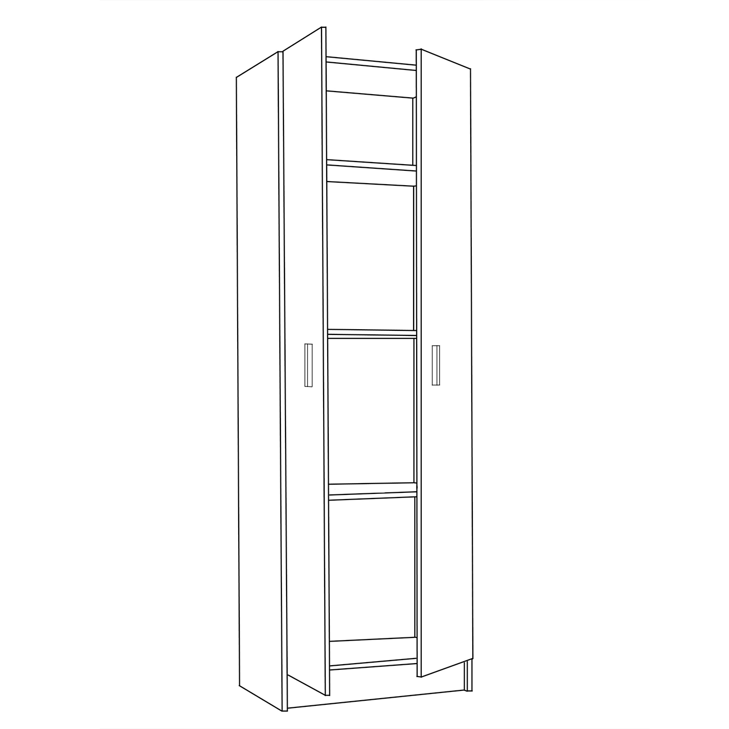 Vita Oak 2 Door 4 Shelf Kitchen Utility Room Cabinet - Modular Cleaning Storage