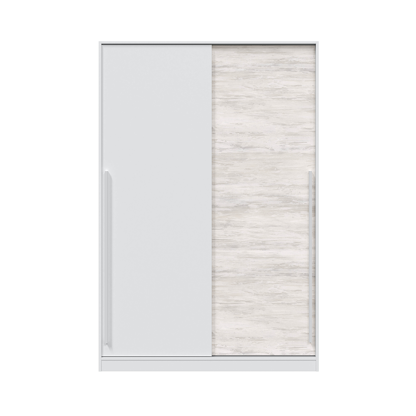 TOP 2 Door Large Modern Sliding Bedroom Wardrobe - White & Light Oak Finish
