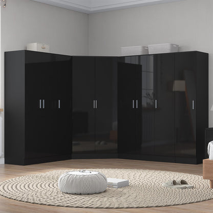 REFLECT Gloss Large 9 Door Corner Modular Wardrobe Bedroom Furniture Bundle Set