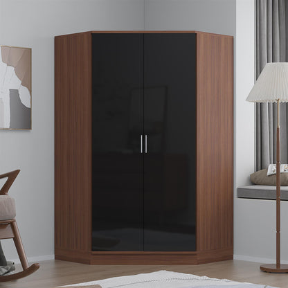REFLECT Gloss Bedroom Furniture 2 Door Corner Wardrobe - 4 Colour Options