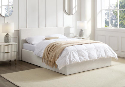 TEDDY 5FT Kingsize Boucle Ottoman Storage Bed - 2 Colour + Mattress Option