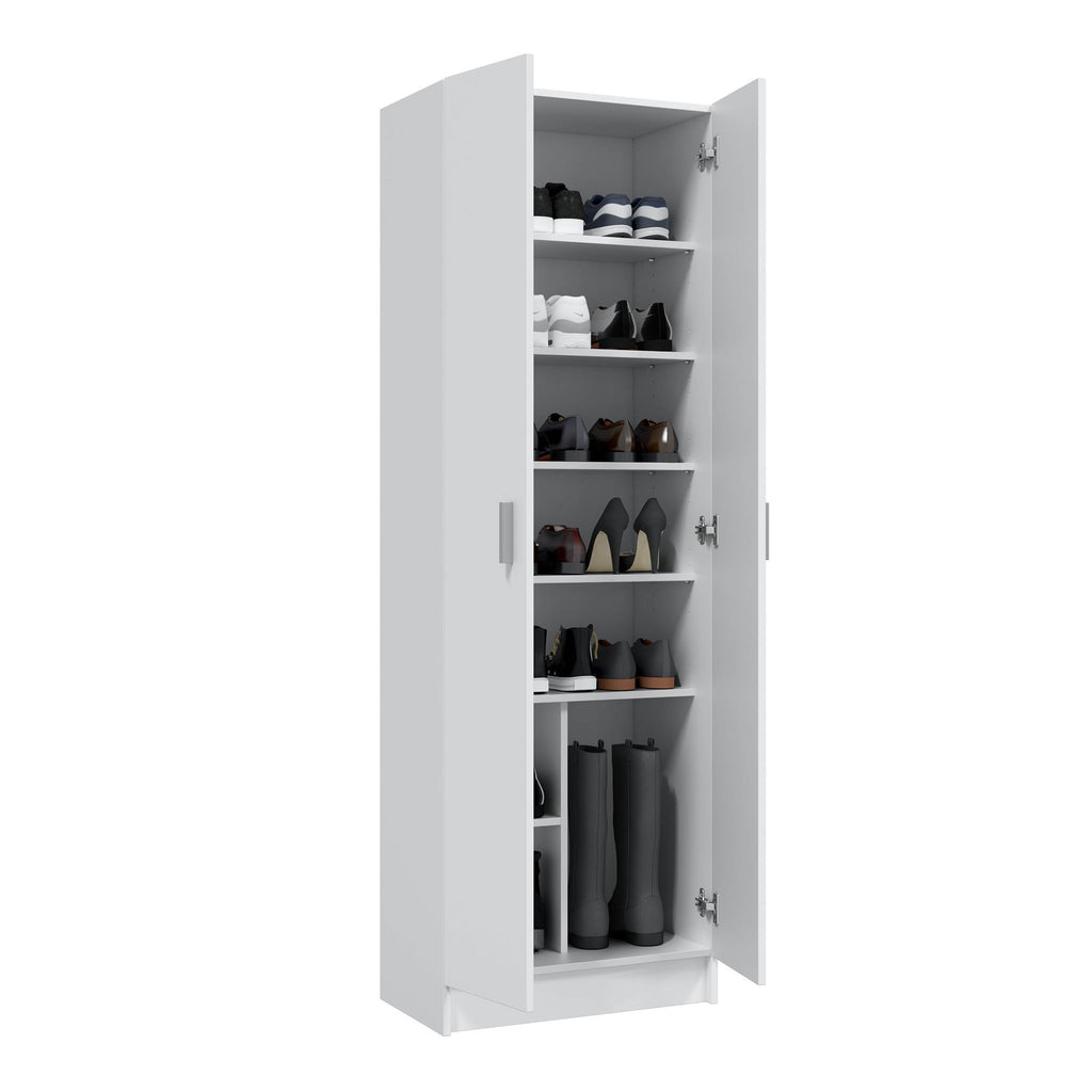 Vita White 2 Door Shoe & Boot Cupboard - Modular Kitchen Utility Room Cleaning Cabinet