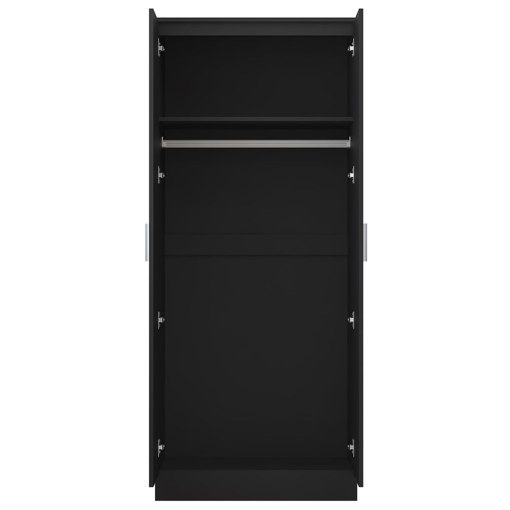 REFLECT High Gloss Bedroom Furniture Wardrobe Chest Bedside Desk Option in Black