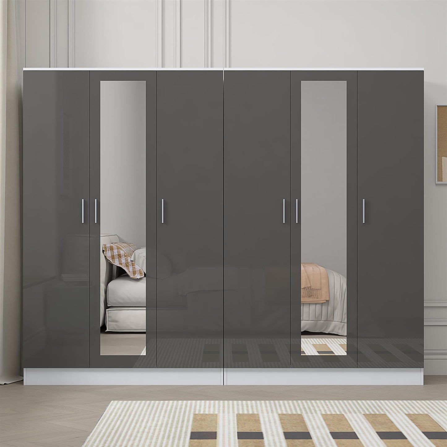 REFLECT 2pc Wardrobe Bundle - 3 Door Mirror + 3 Door Mirror - 4 Colour Options