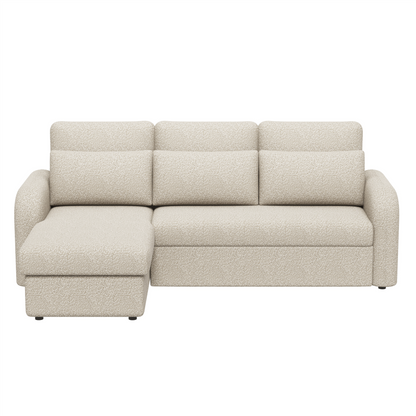 FLYN 3 Seater L Shape Boucle Pull Out Sofabed - 3 Colour Options