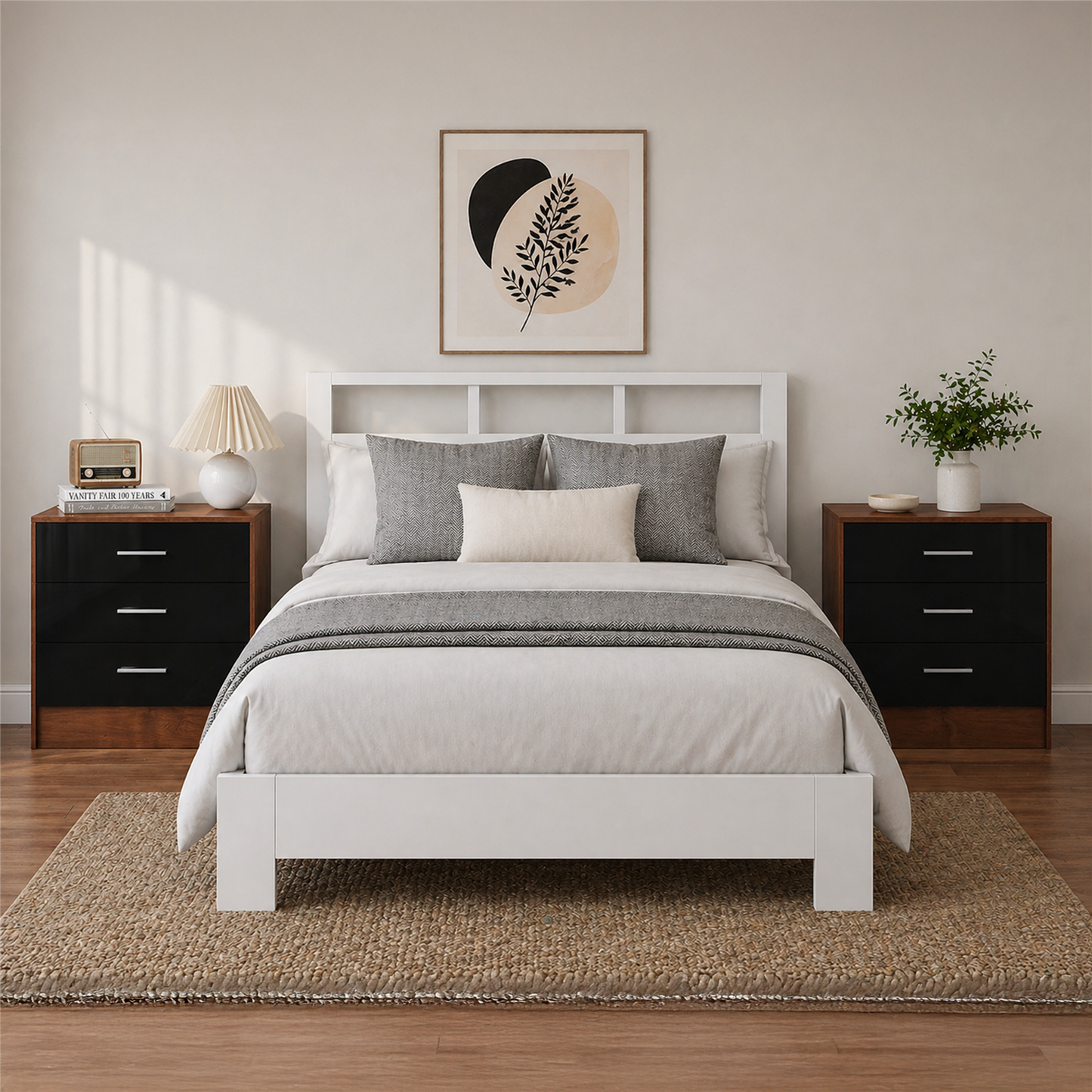 REFLECT High Gloss Pair of 3 Drawer Bedsides in 4 Colour Options