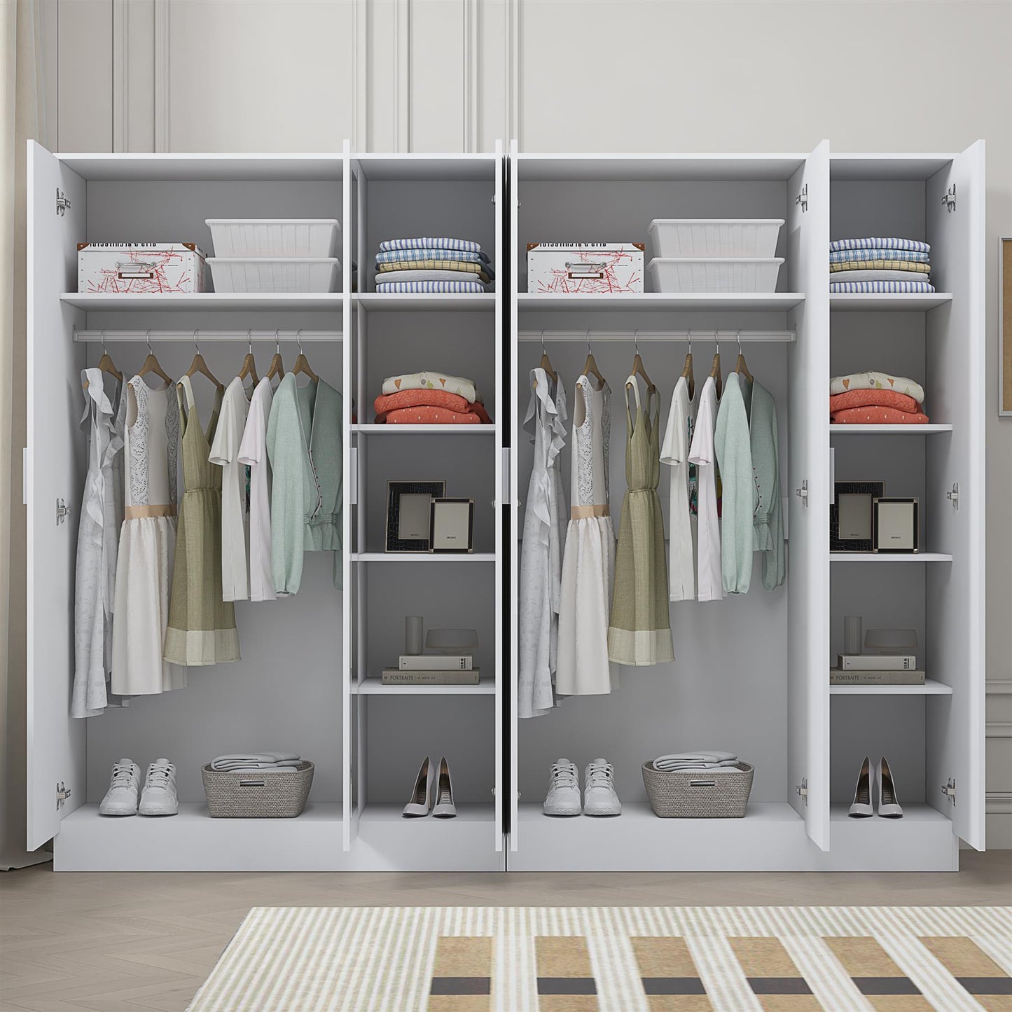 REFLECT 2pc Wardrobe Bundle - 3 Door Mirror + 3 Door Mirror - 4 Colour Options