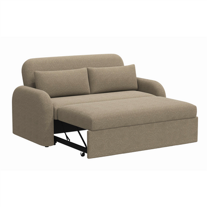 NOMA 2-Seater Boucle Pull Out Sofa Bed with Matching Cushions - Taupe