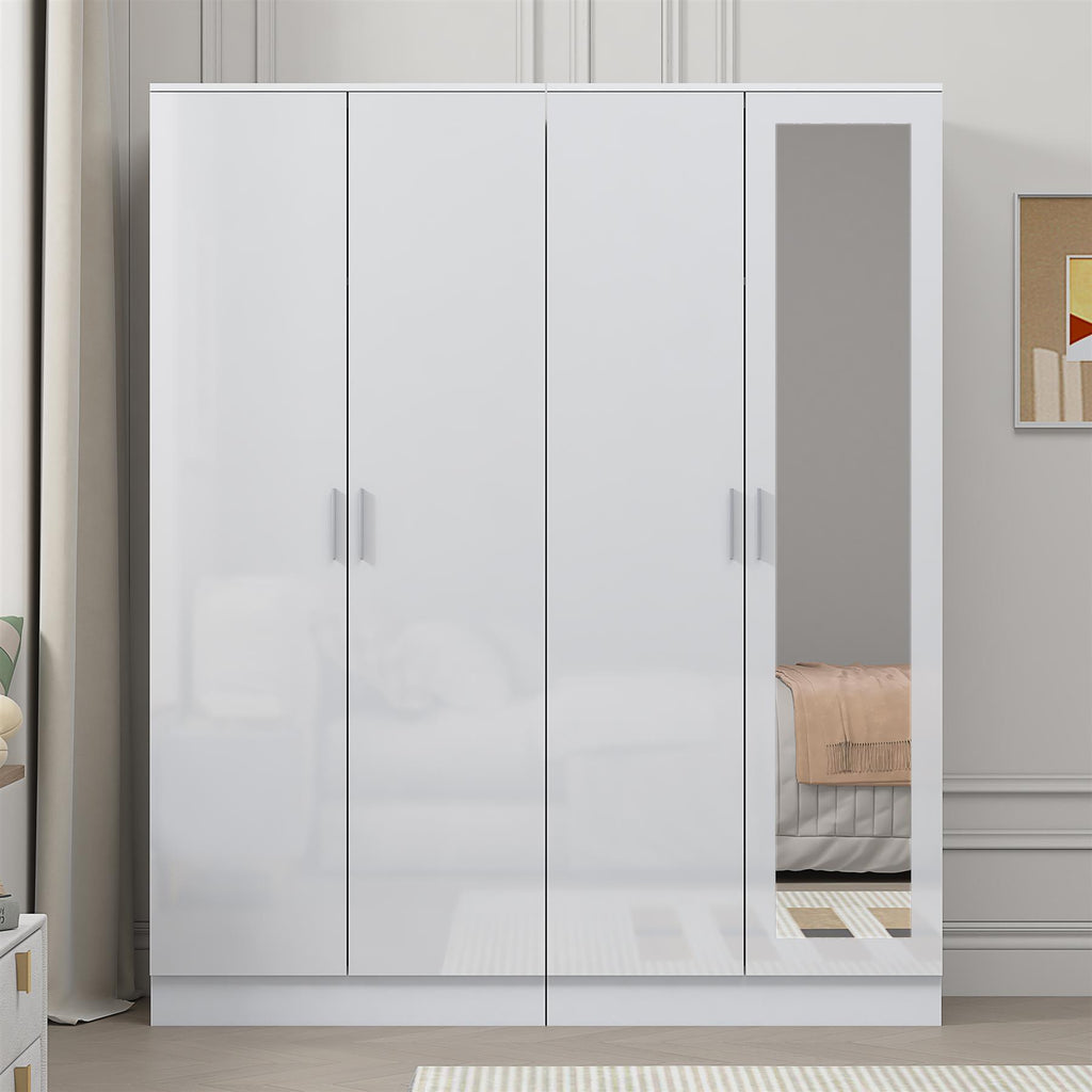 REFLECT Gloss 2pc Wardrobe Bundle - 2 Door Mirror + 2 Door Plain - 4 Colours