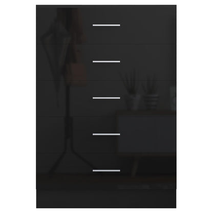 REFLECT Gloss Bedroom Furniture Tall 5 Drawer Chest of Drawers - 4 Colour Option