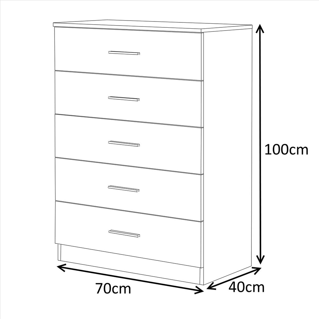 REFLECT High Gloss Bedroom Furniture Wardrobe Chest Bedside Desk Option in White