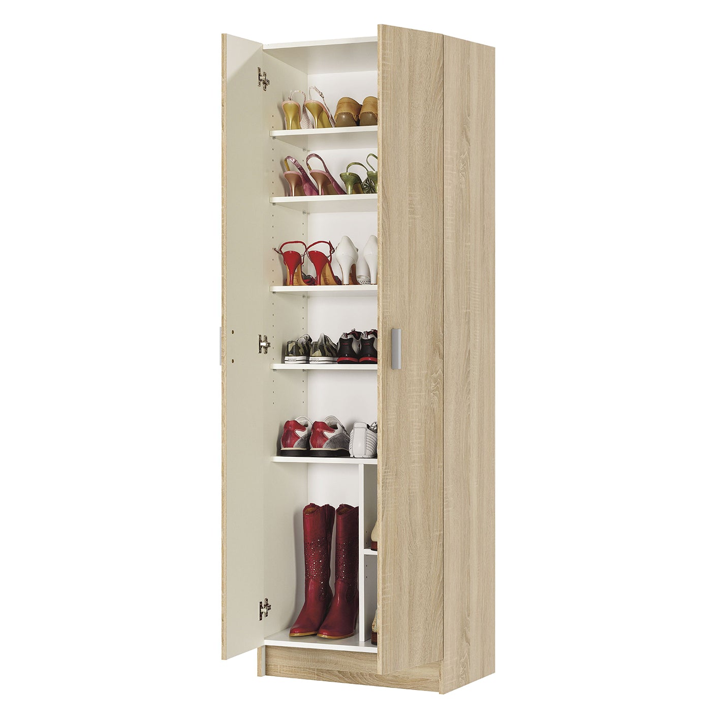 Vita Oak 2 Door Shoe & Boot Cupboard - Modular Kitchen Utility Room Cleaning Cabinet