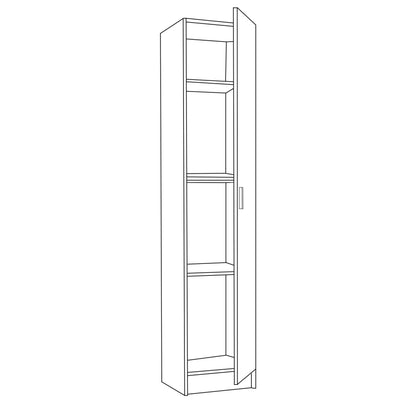 VITA Oak Utility Storage Cupboard - 1 Door Cabinet with 3 Shelves - Modular Storage for Kitchen or Utility Room