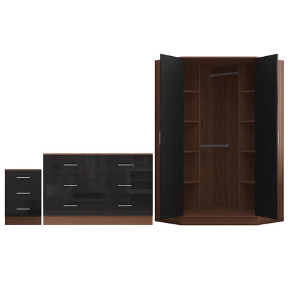 REFLECT 3pc Bedroom Set - Corner, Wide Chest, 3 Draw Bedside - 4 Colour Options