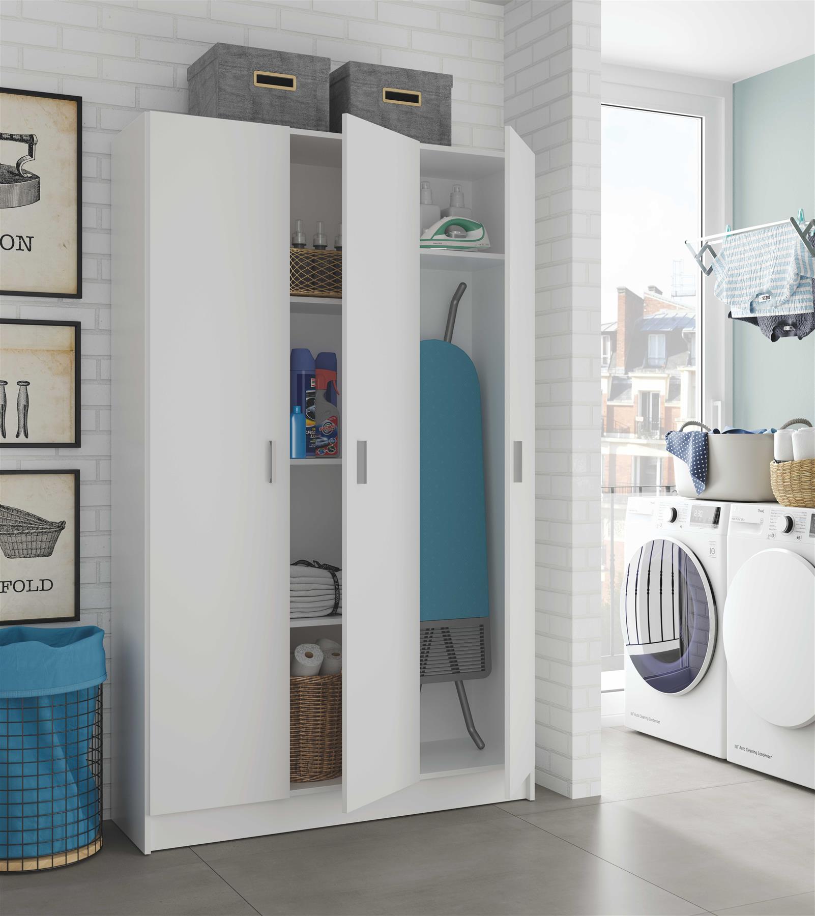 VITA Utility Laundry Cupboard / Cabinet Storage Units 7 Options in White