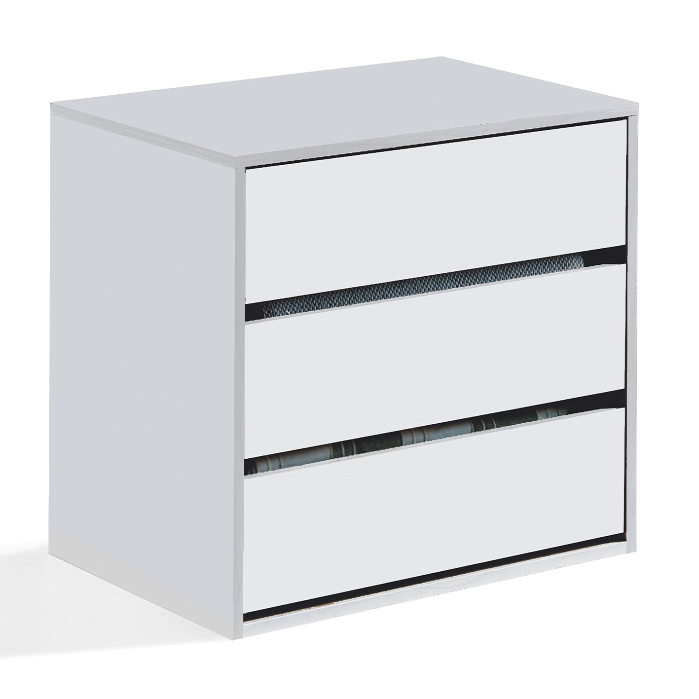 ARC Compact 3 Drawer Storage Chest White, Internal Storage 57x60x44cm.