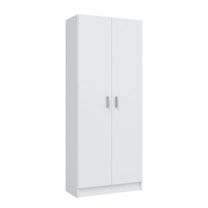 BALTIC Tall White Bathroom Storage Cabinet with 2 Doors- Slim Reversible Design
