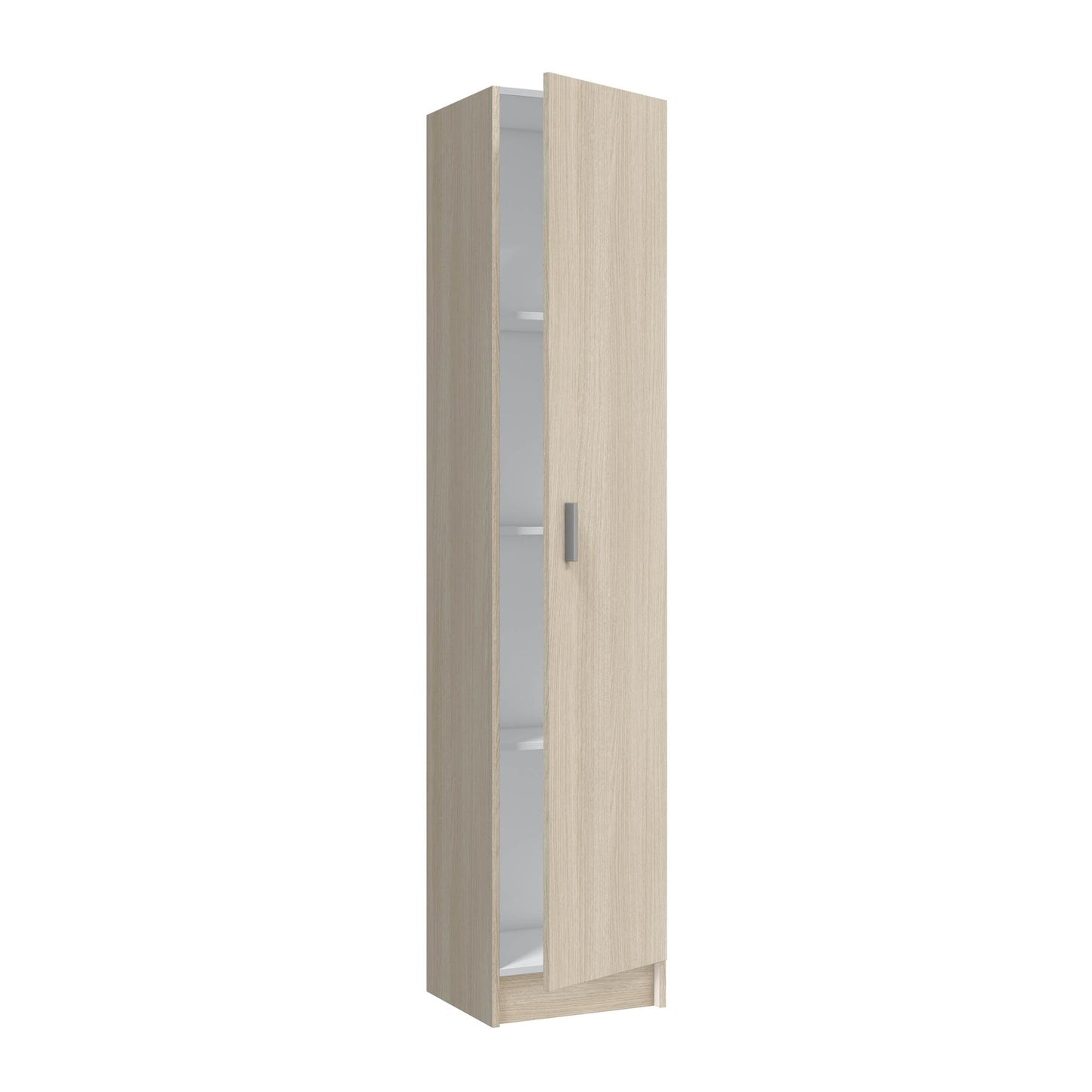 VITA Oak Utility Storage Cupboard - 1 Door Cabinet with 3 Shelves - Modular Storage for Kitchen or Utility Room