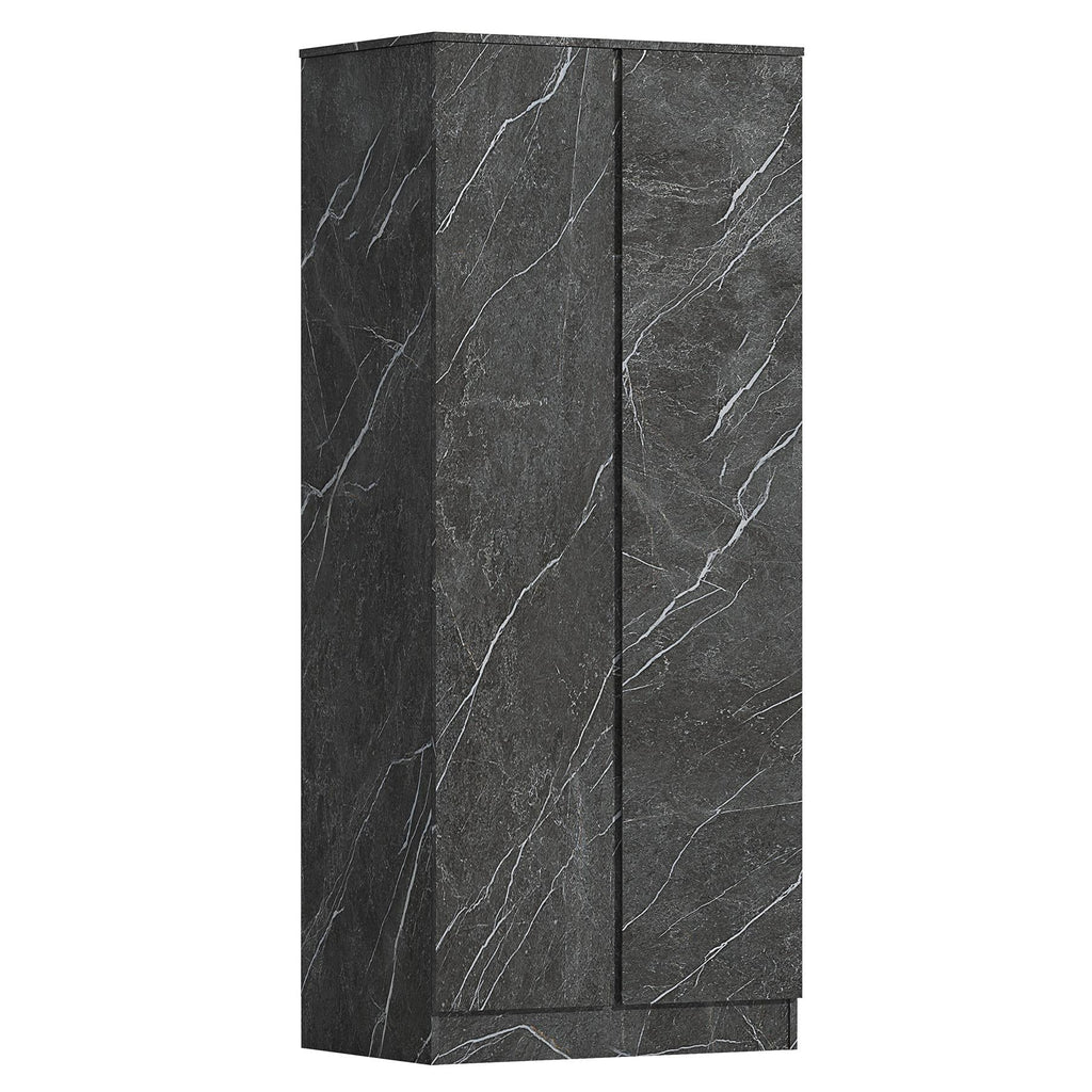ZITA Grey Marble Effect 2 Piece Wardrobe Set - 2 Door and 1 Door, Spacious Bedroom Storage Solutions.