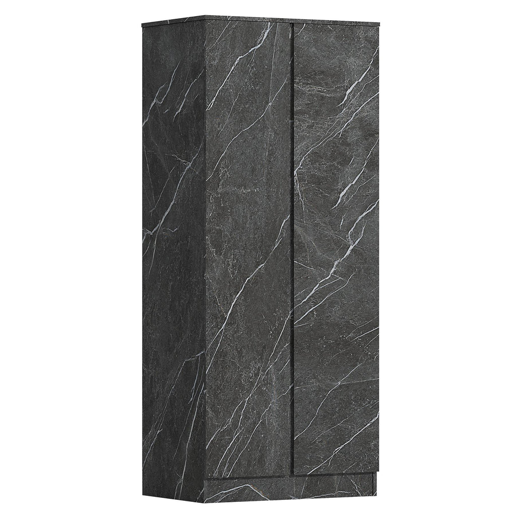 ZITA Grey Marble Effect 2 Piece Wardrobe Set - 2 Door and 1 Door, Spacious Bedroom Storage Solutions