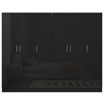 Reflect 2pc Wardrobe Bundle - 3 Door Plain + 3 Door Plain - Black Gloss & Black Oak