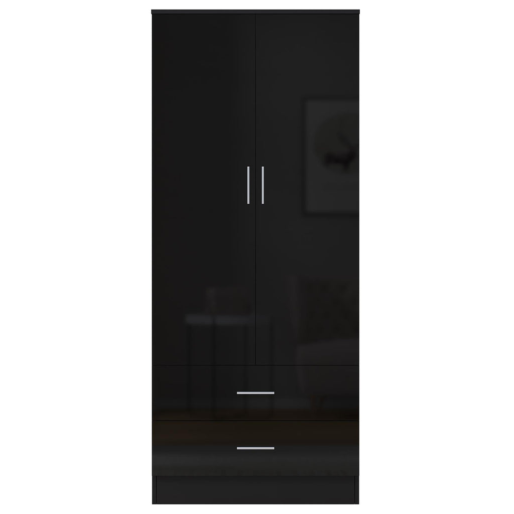 REFLECT Gloss Bedroom Furniture Wardrobe Chest Bedside Desk - 4 Colour Options