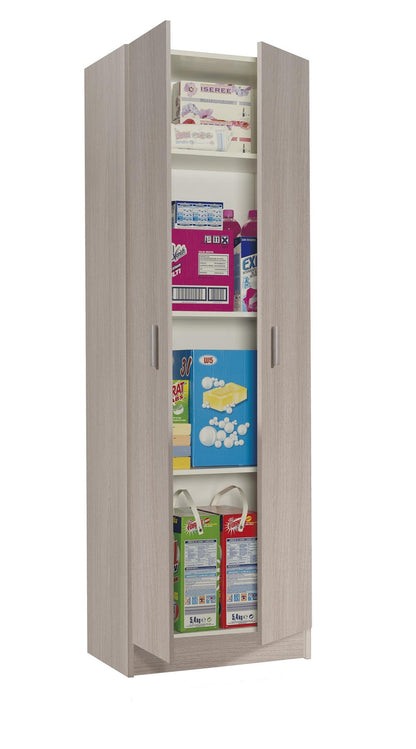 Vita Oak 2 Door 4 Shelf Kitchen Utility Room Cabinet - Modular Cleaning Storage