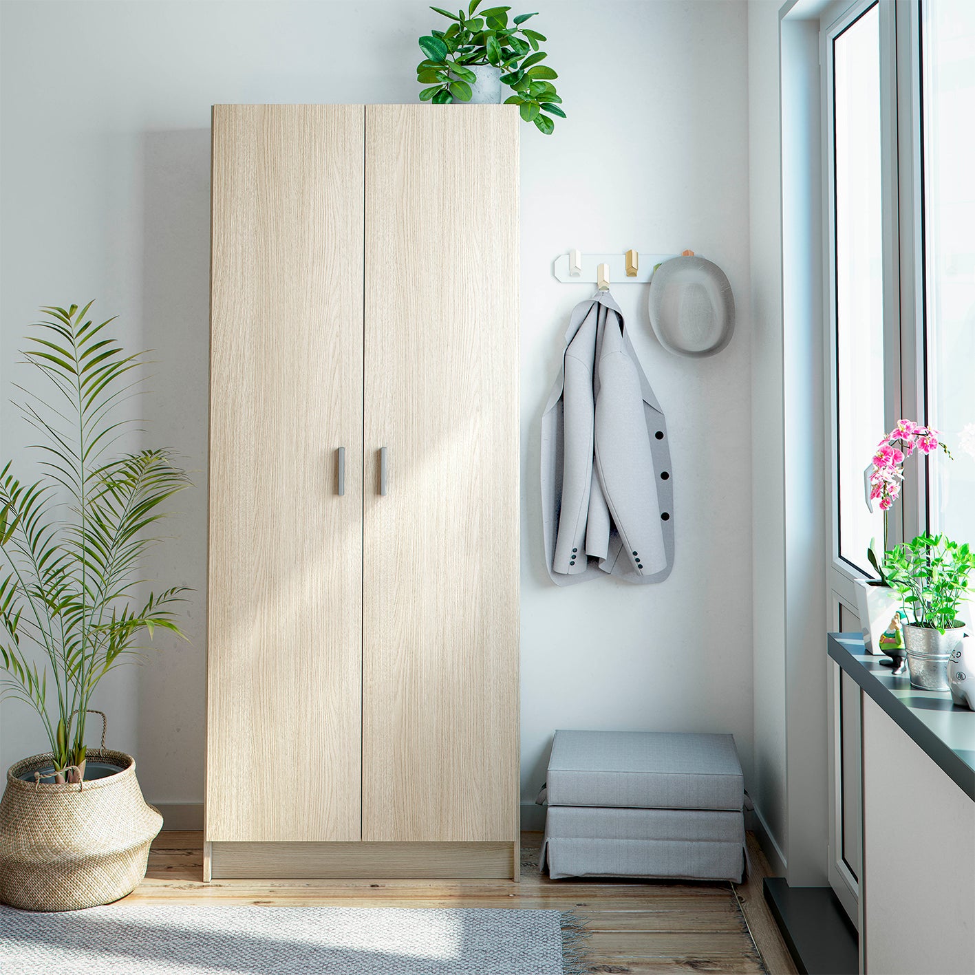 VITA Utility Laundry Cupboard / Cabinet Storage Units in White OR Oak Options