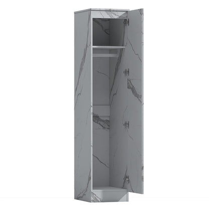 ZITA Bedroom Furniture Range Wardrobe Chest Bedside in White Marble Effect